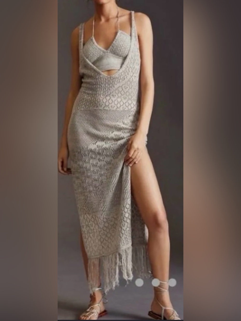 Anthropologie Swim | 2 Piece Resort Knit Dress Coverup + Crop Top | size: S